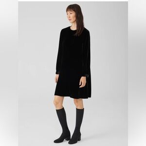 NWT Eileen Fisher Velvet Crew Neck Dress- Size XXS